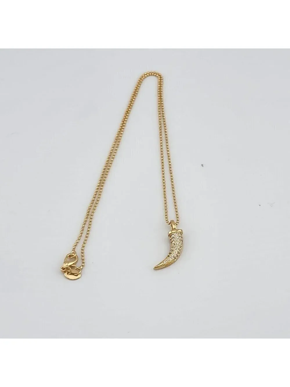 Brand New Brazilian 18k Gold Filled Design of Coyote tooth Beaded Necklace